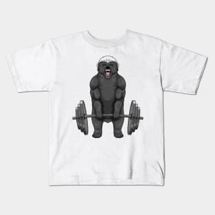 Honey badger Bodybuilding Barbell Kids T-Shirt